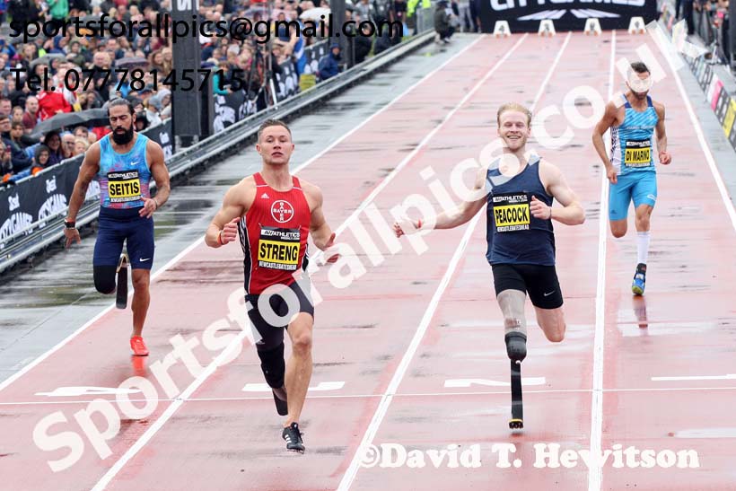 Mens IPC 100 metres, 2018 Great North CityGames. Photo: David T. Hewitson/Sports for All Pics